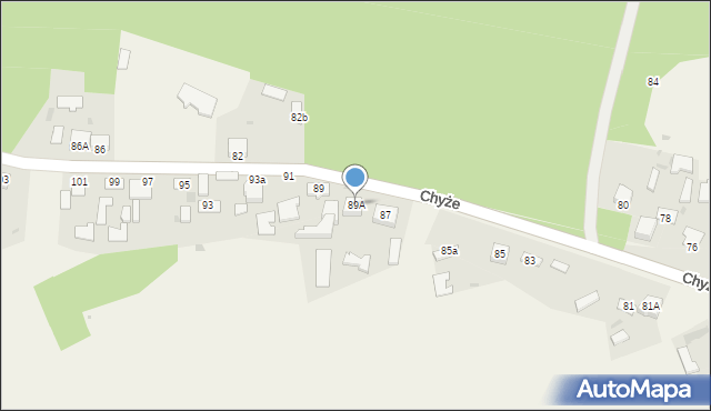 Chyże, Chyże, 89A, mapa Chyże