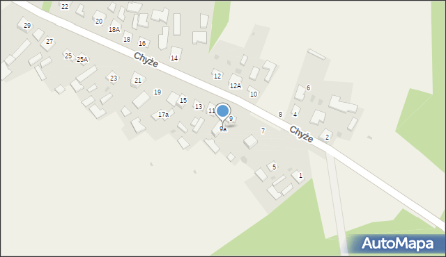 Chyże, Chyże, 9a, mapa Chyże