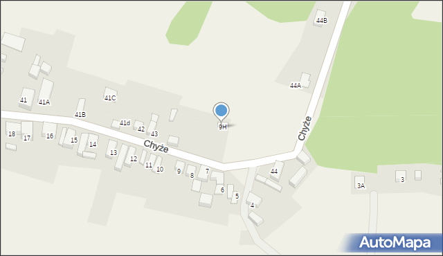 Chyże, Chyże, 9H, mapa Chyże