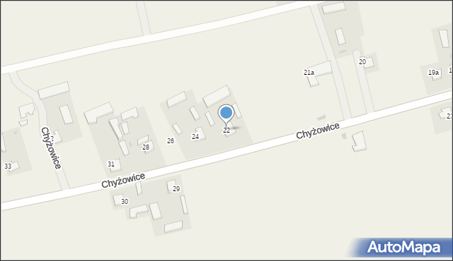 Chyżowice, Chyżowice, 22, mapa Chyżowice