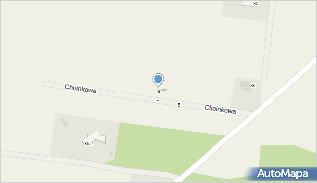 Ciasne, Choinkowa, 8, mapa Ciasne