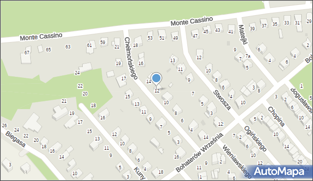 Ciechanów, Chełmońskiego Aleksandra, 12, mapa Ciechanów