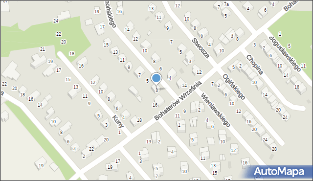 Ciechanów, Chełmońskiego Aleksandra, 3, mapa Ciechanów