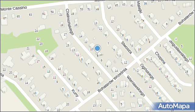 Ciechanów, Chełmońskiego Aleksandra, 8, mapa Ciechanów