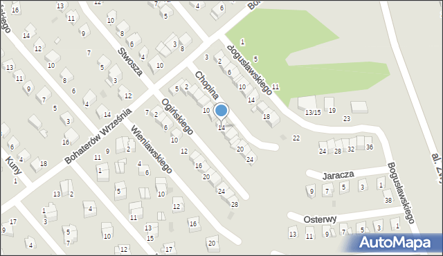 Ciechanów, Chopina Fryderyka, 14, mapa Ciechanów