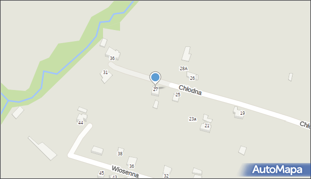 Cieszyn, Chłodna, 27, mapa Cieszyna