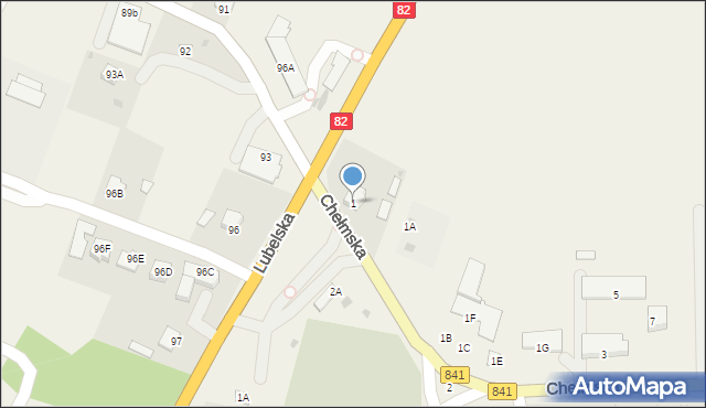 Cyców, Chełmska, 1, mapa Cyców