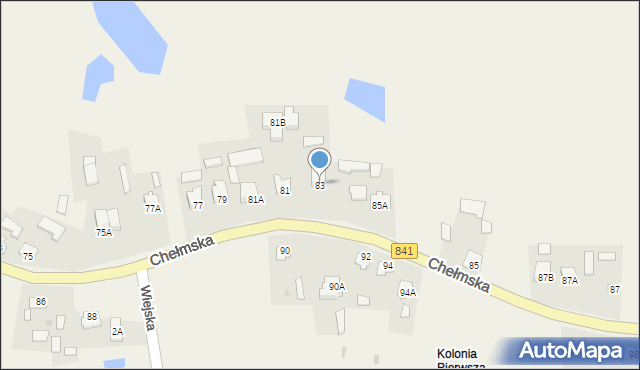 Cyców, Chełmska, 83, mapa Cyców