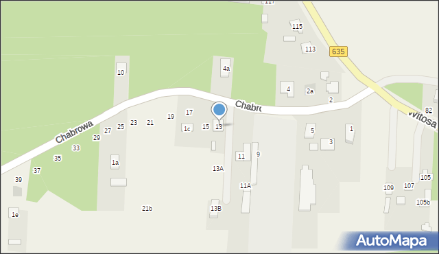 Czarna, Chabrowa, 13, mapa Czarna