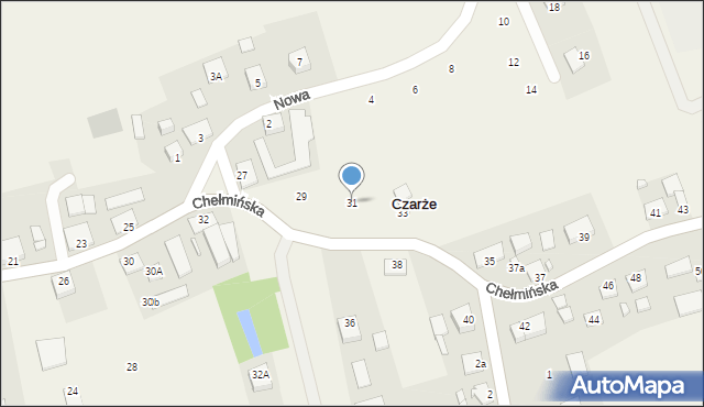 Czarże, Chełmińska, 31, mapa Czarże