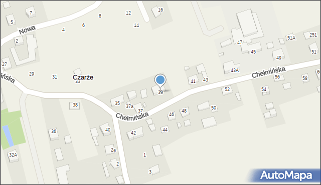 Czarże, Chełmińska, 39, mapa Czarże