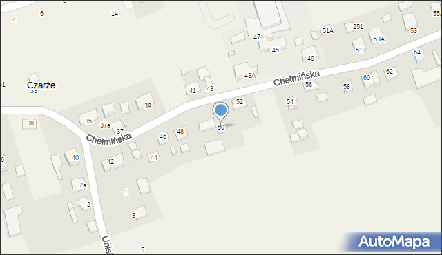 Czarże, Chełmińska, 50, mapa Czarże