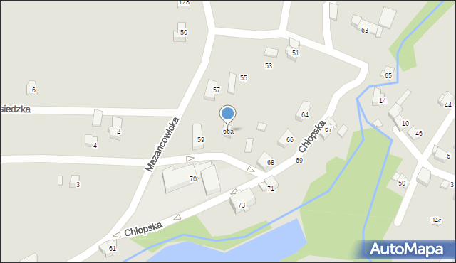Czechowice-Dziedzice, Chłopska, 66a, mapa Czechowic-Dziedzic