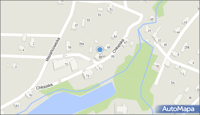 Czechowice-Dziedzice, Chłopska, 68, mapa Czechowic-Dziedzic