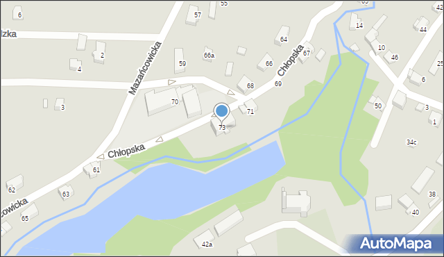 Czechowice-Dziedzice, Chłopska, 73, mapa Czechowic-Dziedzic