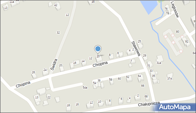 Czechowice-Dziedzice, Chopina Fryderyka, 10, mapa Czechowic-Dziedzic
