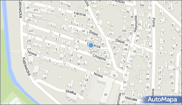 Czeladź, Chopina Fryderyka, 11, mapa Czeladź