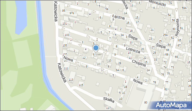 Czeladź, Chopina Fryderyka, 8, mapa Czeladź