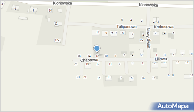 Czerlejno, Chabrowa, 12, mapa Czerlejno