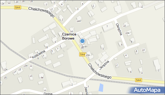 Czernice Borowe, Chełchowskiego Stanisława, 10, mapa Czernice Borowe