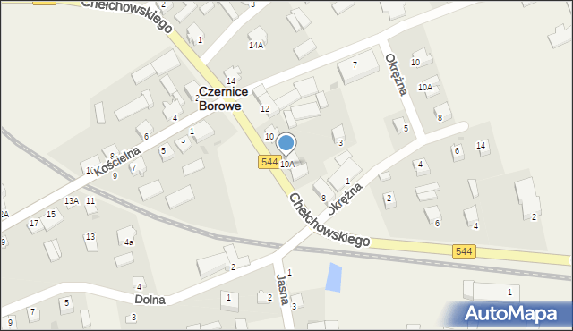 Czernice Borowe, Chełchowskiego Stanisława, 10A, mapa Czernice Borowe