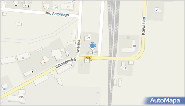 Czerniewice, Choceńska, 1, mapa Czerniewice