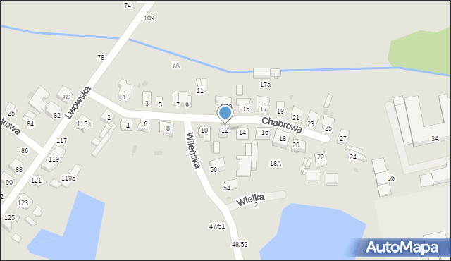 Częstochowa, Chabrowa, 12, mapa Częstochowy