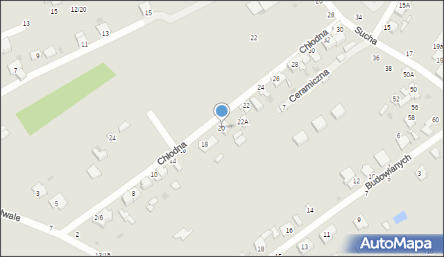 Częstochowa, Chłodna, 20, mapa Częstochowy