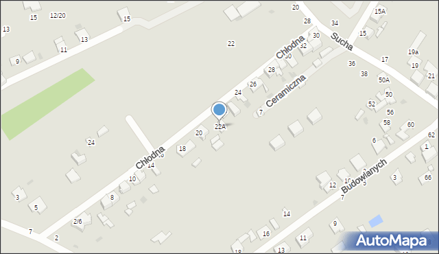 Częstochowa, Chłodna, 22A, mapa Częstochowy
