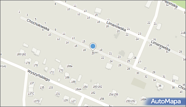 Częstochowa, Chochołowska, 20, mapa Częstochowy