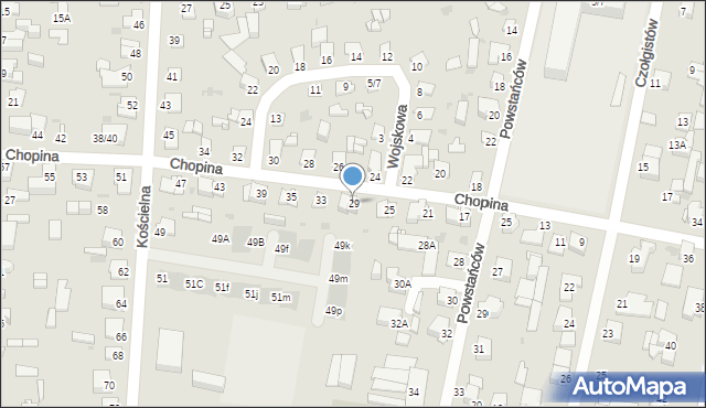 Częstochowa, Chopina Fryderyka, 29, mapa Częstochowy