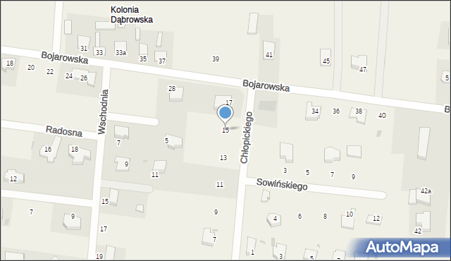 Dąbrowa, Chłopickiego Józefa, gen., 15, mapa Dąbrowa
