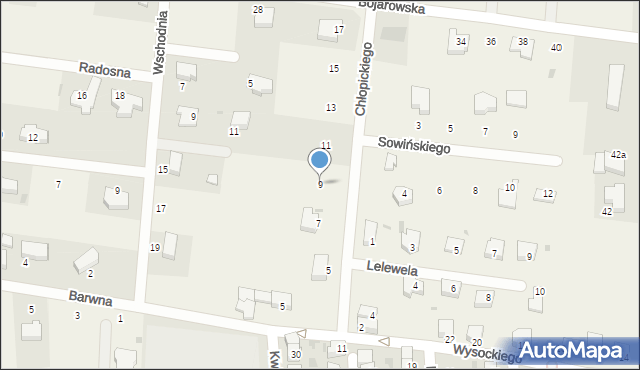 Dąbrowa, Chłopickiego Józefa, gen., 9, mapa Dąbrowa