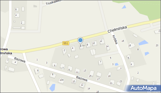 Dąbrowa Chełmińska, Chełmińska, 6, mapa Dąbrowa Chełmińska