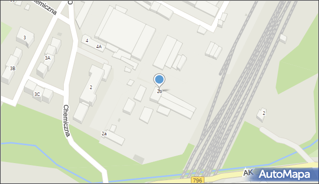 Dąbrowa Górnicza, Chemiczna, 2b, mapa Dąbrowa Górnicza