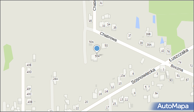 Dąbrowa Górnicza, Chabrowa, 50A, mapa Dąbrowa Górnicza