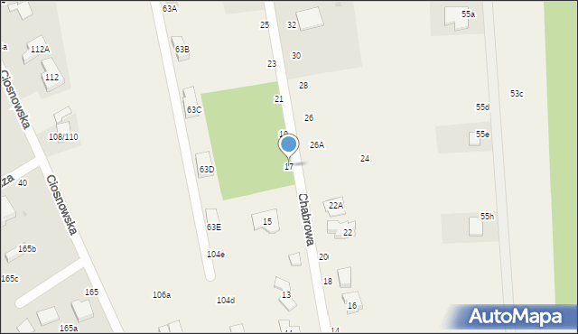 Dąbrówka Wielka, Chabrowa, 17, mapa Dąbrówka Wielka