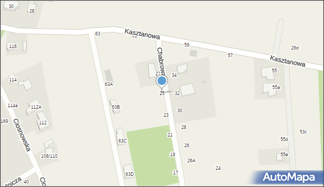 Dąbrówka Wielka, Chabrowa, 25, mapa Dąbrówka Wielka