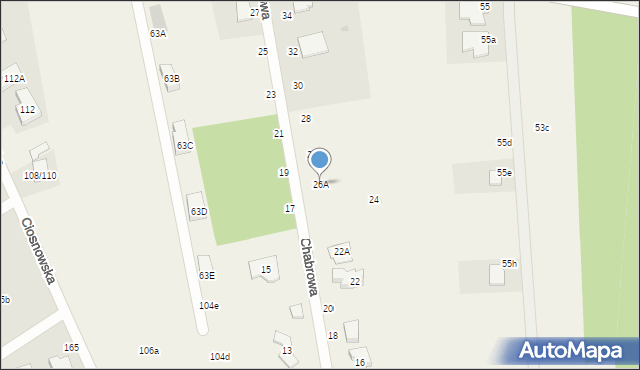 Dąbrówka Wielka, Chabrowa, 26A, mapa Dąbrówka Wielka