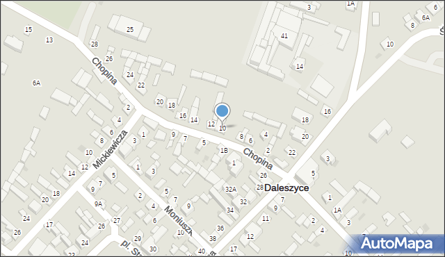 Daleszyce, Chopina Fryderyka, 10, mapa Daleszyce