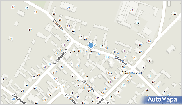 Daleszyce, Chopina Fryderyka, 7, mapa Daleszyce