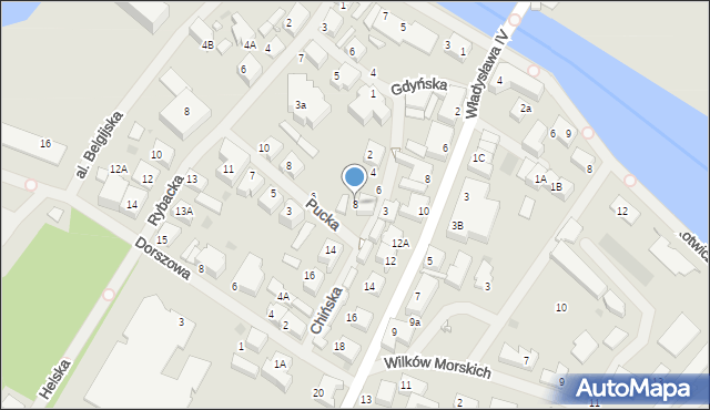 Darłowo, Chińska, 8, mapa Darłowo