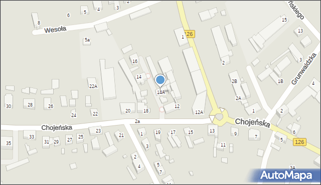 Dębno, Chojeńska, 14A, mapa Dębno