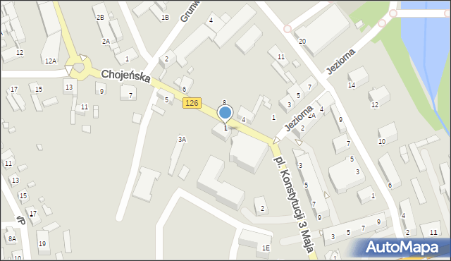 Dębno, Chojeńska, 3, mapa Dębno