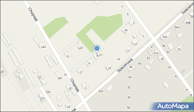 Długa Kościelna, Chojniak, 8, mapa Długa Kościelna