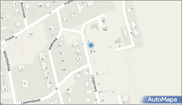 Długołęka, Chabrowa, 5, mapa Długołęka