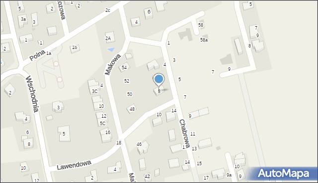 Długołęka, Chabrowa, 8, mapa Długołęka