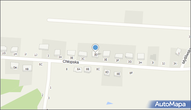 Dobrzewino, Chłopska, 3D, mapa Dobrzewino