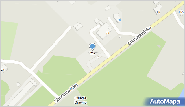 Drawno, Choszczeńska, 70a, mapa Drawno