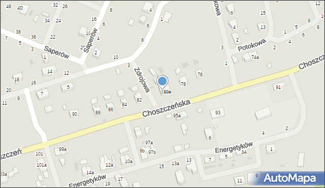 Drawno, Choszczeńska, 80b, mapa Drawno